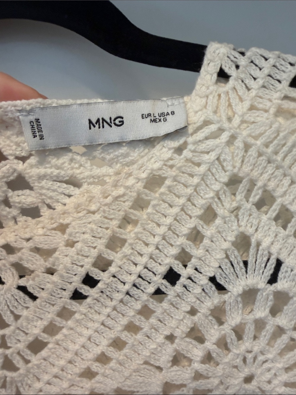White Crochet Long-Sleeve dress - Picture 4 of 5